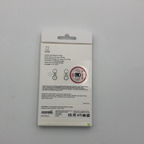 Apple AirTag Leather Key Ring California Poppy - Picture 3 of 3